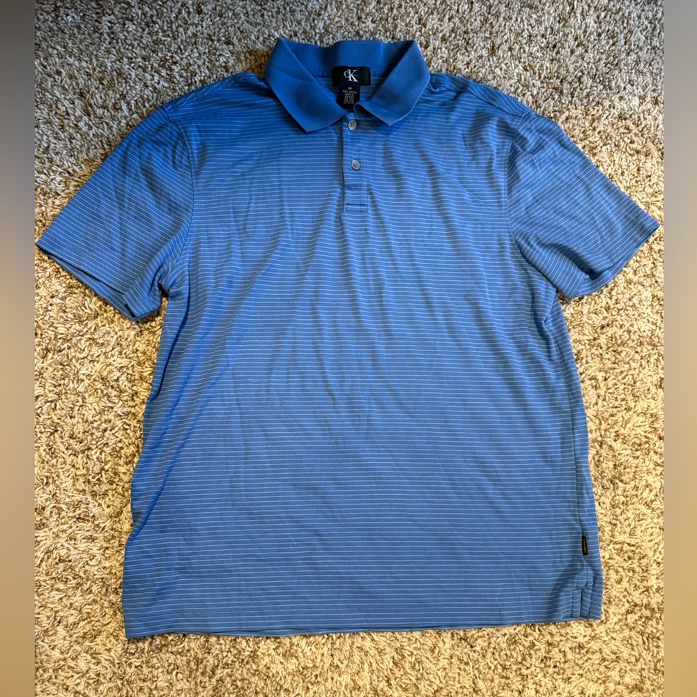 Calvin Klein Men’s Striped Blue Polo Shirt